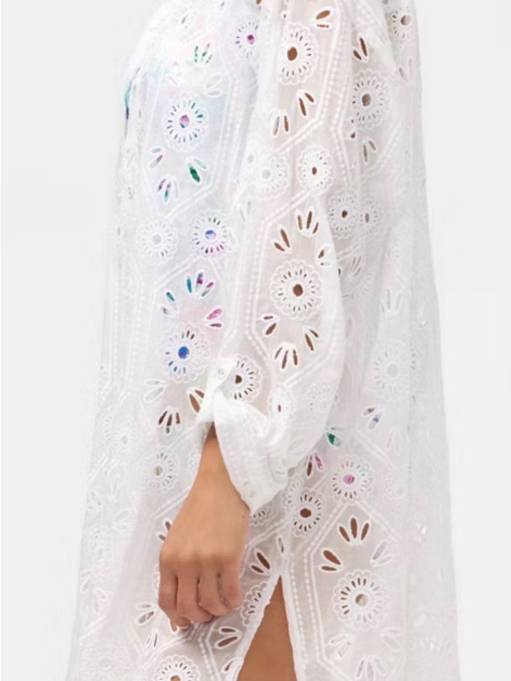 JW White Eyelet Beach Cover-Up - Picture 2 of 3